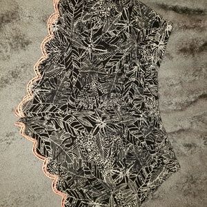 Coral black and white shorts